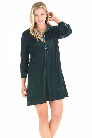 Alexis Dress in Evergreen Velvet