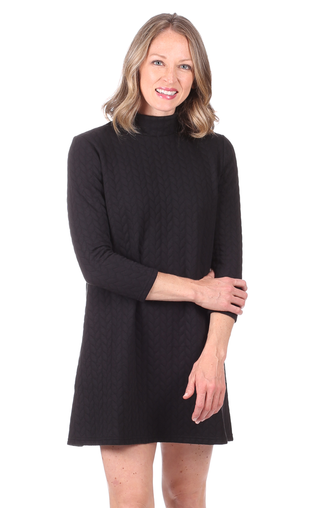 Fletcher Dress in Black Cable Knit