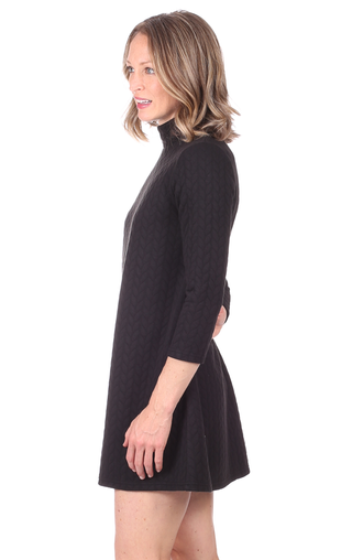 Fletcher Dress in Black Cable Knit