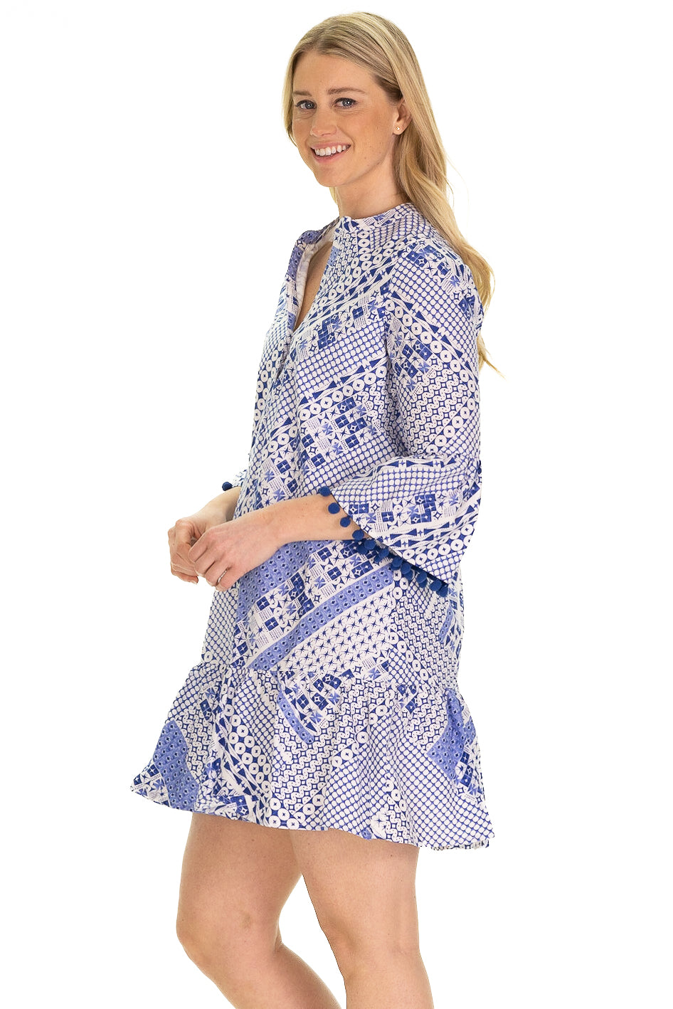 The Flora Dress in Blue Breeze S
