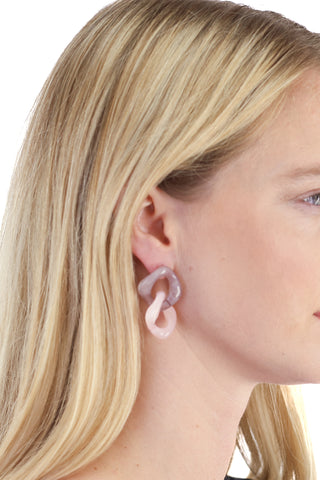 Darla Lucite Statement Earrings in Pink & Lavender
