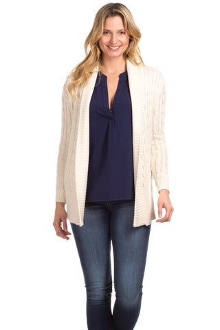 Campbell Cashmere Blend Cardigan in Ivory
