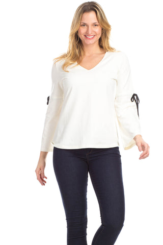 Townsend Tie Top in Ivory