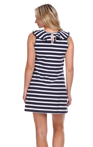 Darby Dress in Navy & White Stripe