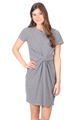 Jess Dress in Thin Navy Stripe