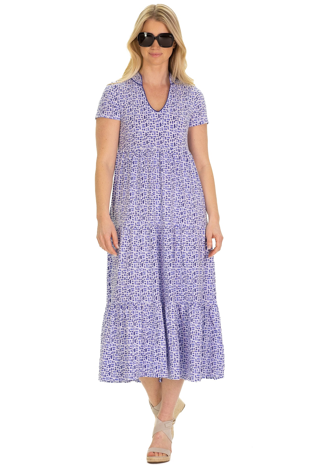 The Magnolia Dress in Blue Basketweave XS The Magnolia Dress in Blue Basketweave XS