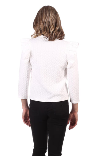 Ava Top in White Cable Knit