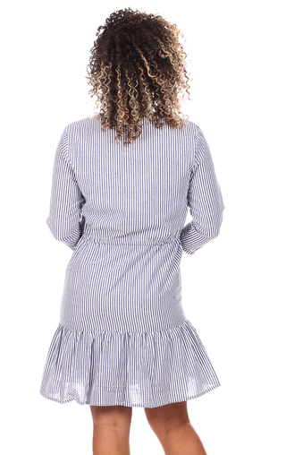 Shannon Dress in Navy Seersucker