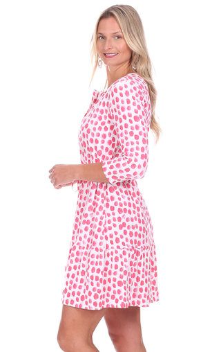 Stevie Dress in Pink Watercolor Dot