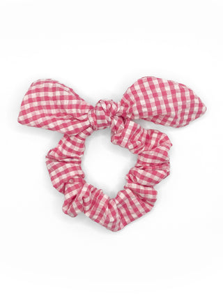 The Tay Bow Scrunchy - Pink Gingham