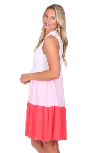 Harriet Dress in Pink Colorblock