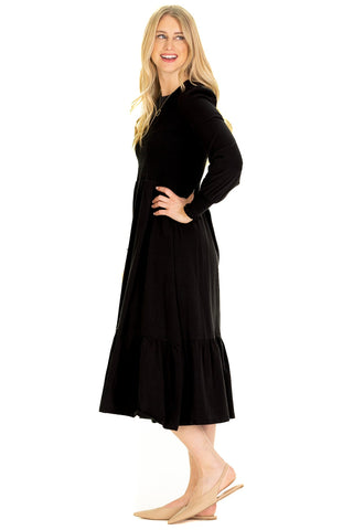 The Long Sleeve Jane Dress in Black