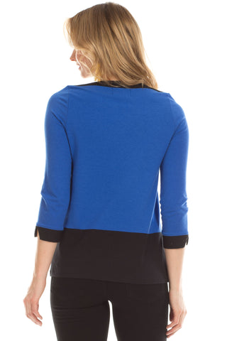 Howell Top in Cobalt with Black