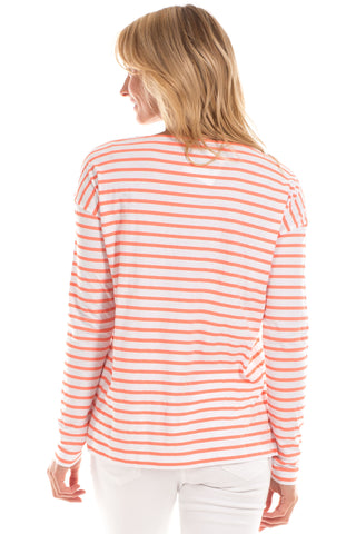 Oakley Tee in Melon with White Stripes