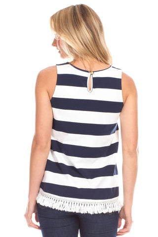 Ferris Tank in Navy with White Stripes
